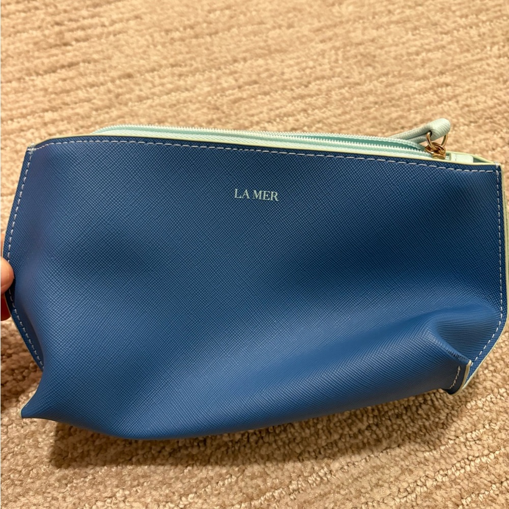 La Mer Blue and Light blue Cosmetic Bag